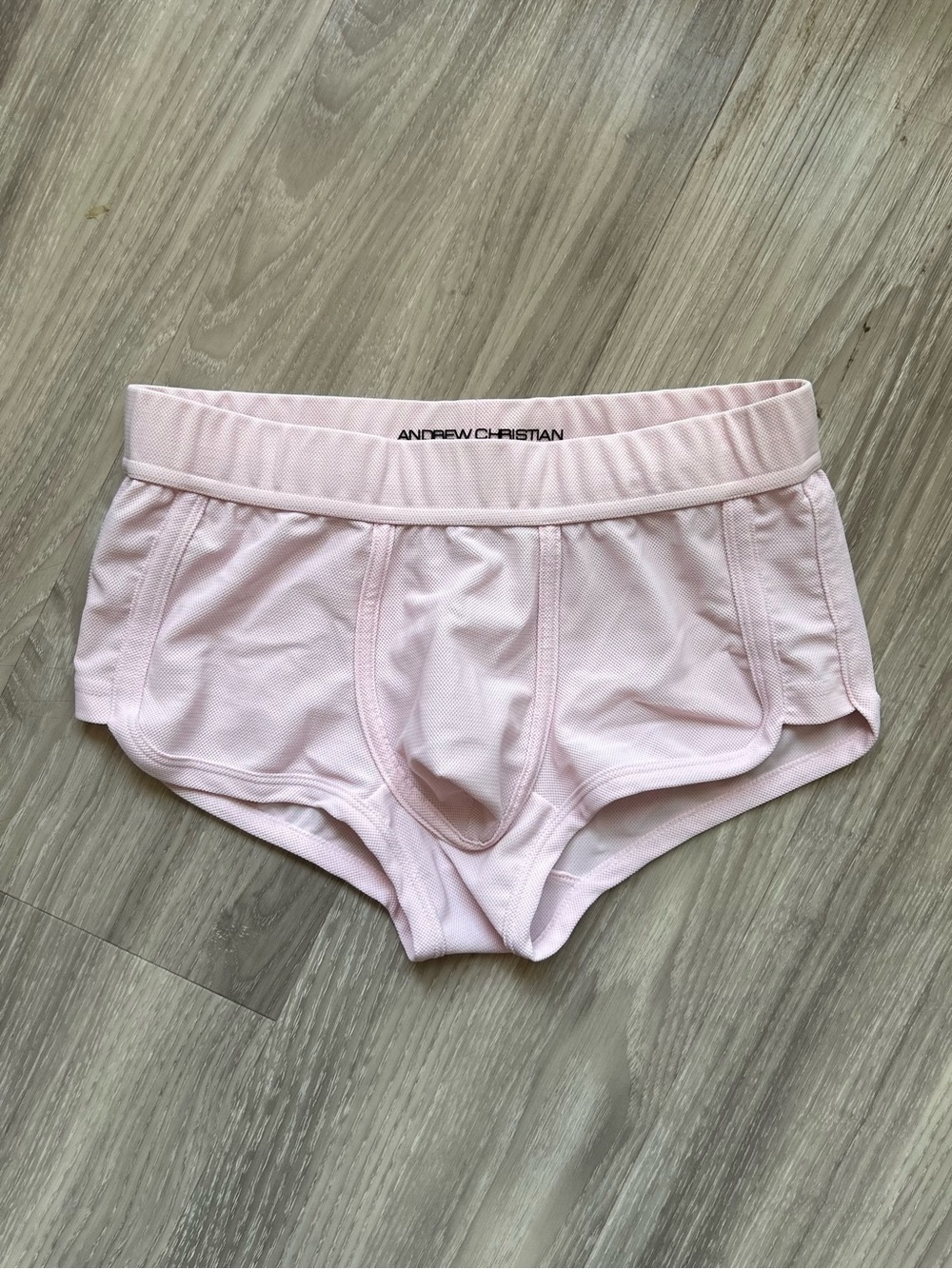 Andrew Christian | Moisture Control Sport Trunks in Pale Pink (Small) - Picture 12 of 13